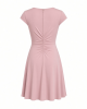Adrianna Papell Women's Knit Crepe Short Dress, Short Cocktail Dress with 3D Floral Accents & Surplice Bodice