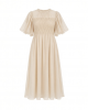 Forever 21 Women's Smocked Chiffon Peasant-Sleeve Dress