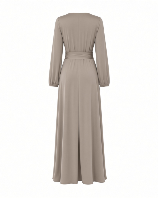 Vince Camuto Women's Double Side Slit V-Neck Long Sleeve Maxi Dress