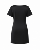 Karl Lagerfeld Women's Short Sleeve Square Neck Bow Embellished Shift Mini Dress