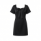 Karl Lagerfeld Women's Short Sleeve Square Neck Bow Embellished Shift Mini Dress