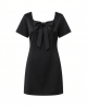 Karl Lagerfeld Women's Short Sleeve Square Neck Bow Embellished Shift Mini Dress