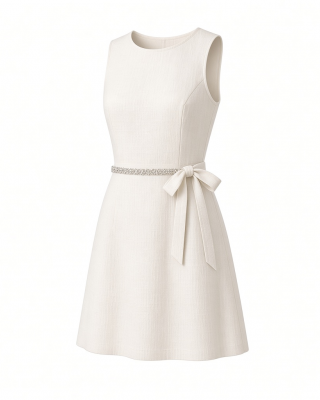 kensie Women's Sleeveless Rhinestone Belted Mini Dress