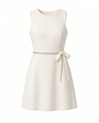 kensie Women's Sleeveless Rhinestone Belted Mini Dress