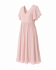 Tommy Hilfiger Women's Short Sleeve V-Neck Chiffon Empire Waist Midi Dress
