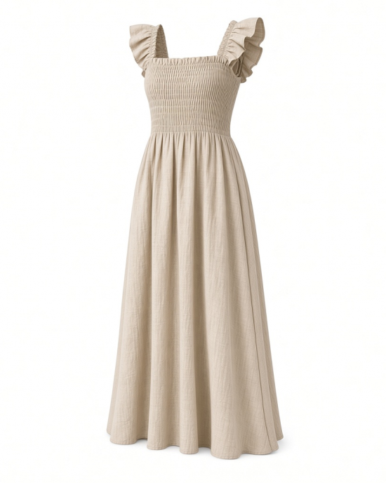 Billabong Women's Relaxed Fit Casual Smocked Top Maxi Dress