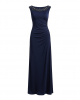 Alex Evenings Women's Long Jersey Dress with Ruched Front and Embellished Neckline (Petite and Regular Sizes)