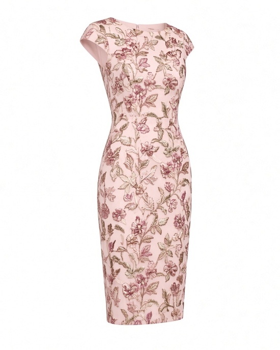 Alex Evenings Womens Short Knee Length Floral Embroidered Cocktail Sheath, Wedding Guest Dress, (Petite and Regular Sizes)