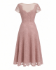 Alex Evenings Womens Tea Length Embroidered Cocktail Dress with Illusion Sleeves, Wedding Guest (Petite and Regular Sizes)