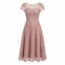 Alex Evenings Womens Tea Length Embroidered Cocktail Dress with Illusion Sleeves, Wedding Guest (Petite and Regular Sizes)