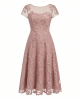 Alex Evenings Womens Tea Length Embroidered Cocktail Dress with Illusion Sleeves, Wedding Guest (Petite and Regular Sizes)