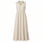 London Times Women's Women's Linen Maxi Dress, Collared V-Neck and Slits | Versatile Summer and Casual Dresses