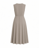 Calvin Klein Women's Sleeveless Pleat Neck Crepe A-line Midi Dress