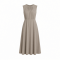 Calvin Klein Women's Sleeveless Pleat Neck Crepe A-line Midi Dress