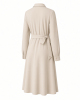 Calvin Klein Women's Long Sleeve Collared Neck Cotton Self Tie A-line Dress