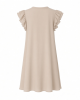 Essentials Women's Relaxed Fit Lightweight Georgette Split Neck Flutter Sleeve Shift Dress
