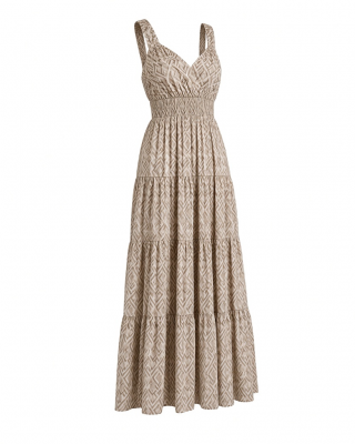 Vince Camuto Women's Geo Challis Four Tier Maxi Dress