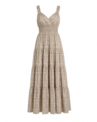 Vince Camuto Women's Geo Challis Four Tier Maxi Dress