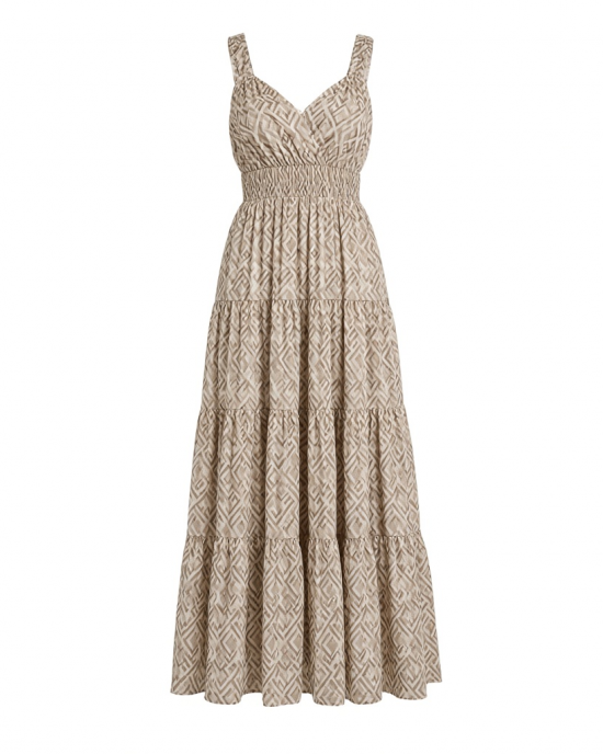 Vince Camuto Women's Geo Challis Four Tier Maxi Dress