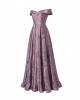 Adrianna Papell Women's Off Shoulder Jacquard Dress | Long Floral Evening Dress with Fitted Bodice & Structured A-Line Skirt