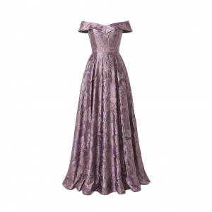 Adrianna Papell Women's Off Shoulder Jacquard Dress | Long Floral Evening Dress with Fitted Bodice & Structured A-Line Skirt