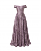 Adrianna Papell Women's Off Shoulder Jacquard Dress | Long Floral Evening Dress with Fitted Bodice & Structured A-Line Skirt